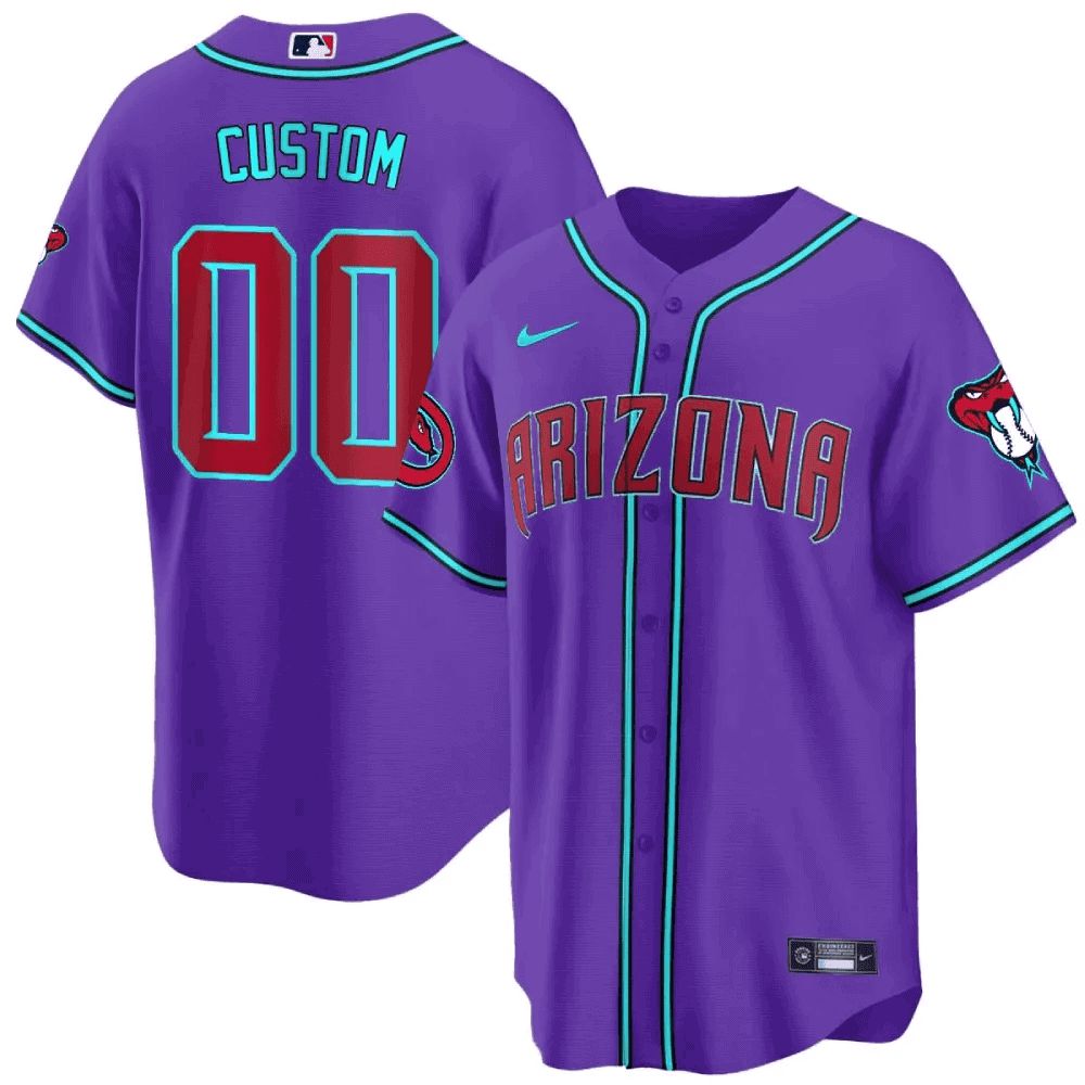 Men Arizona Diamondback Purple Nike 2024 Cool Base Custom MLB Jersey style 1->customized nfl jersey->Custom Jersey